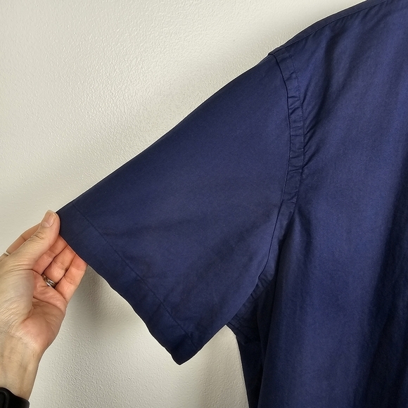 Ralph Lauren Navy Blue Short Sleeve Feather Weight Twill Button Front Shirt XL - Picture 4 of 7